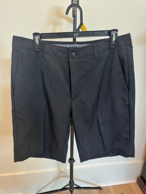 PGA Tour Black Men's Flat Front Golf Shorts‎